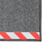 Graue Karat Kabelmatte mit rot-weißer Warnumrandung, 40x120 cm, rutschhemmend.