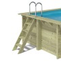 ALTANKA Holzpool mit Leiter und Liegefläche, hellblau. Pool aus skandinavischem Holz.
