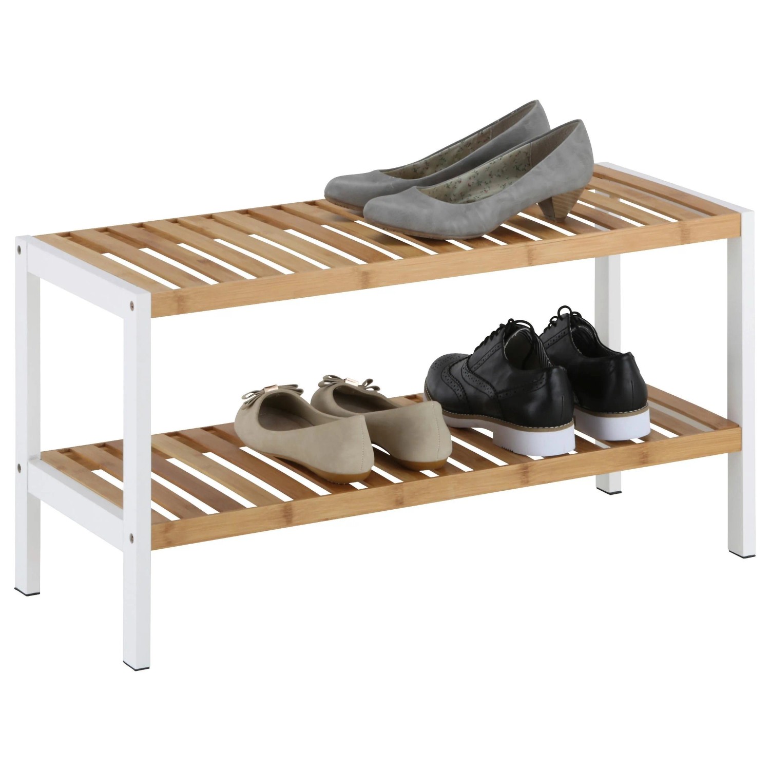 Mömax Schuhregal in Weiß/Naturfarben