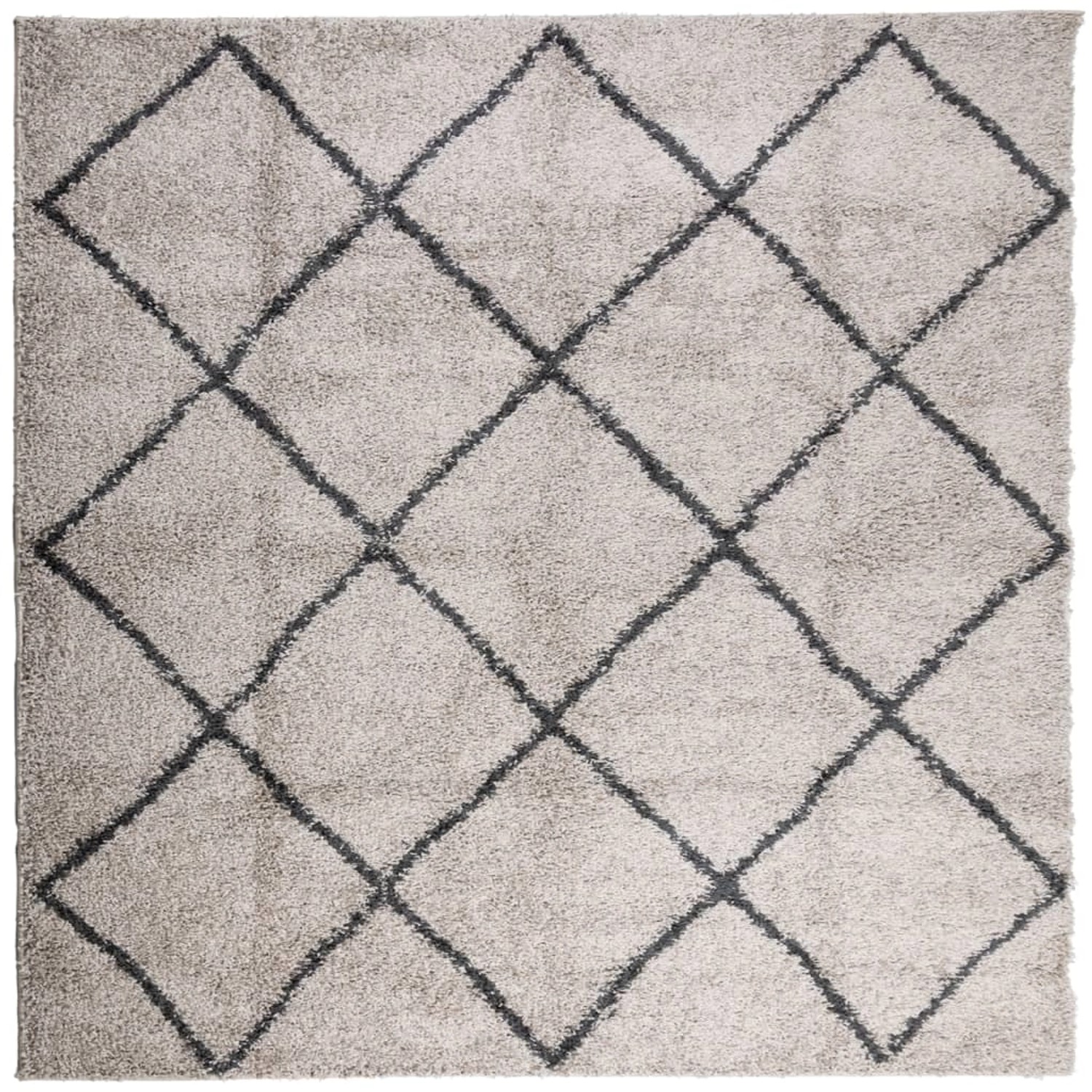 vidaXL Teppich Shaggy Hochflor Modern Beige Und Anthrazit 160x160 Cm 195475 günstig online kaufen