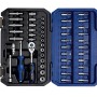 LUX Steckschlüsselsatz Comfort, 53-teilig, 6,3 mm (1/4 Zoll) im geöffneten Koffer.