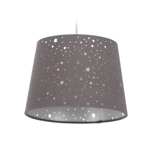 Relaxdays Kinderzimmerlampe Stoff Grau Mit Sternen 122 cm x 27 cm 0,5 kg