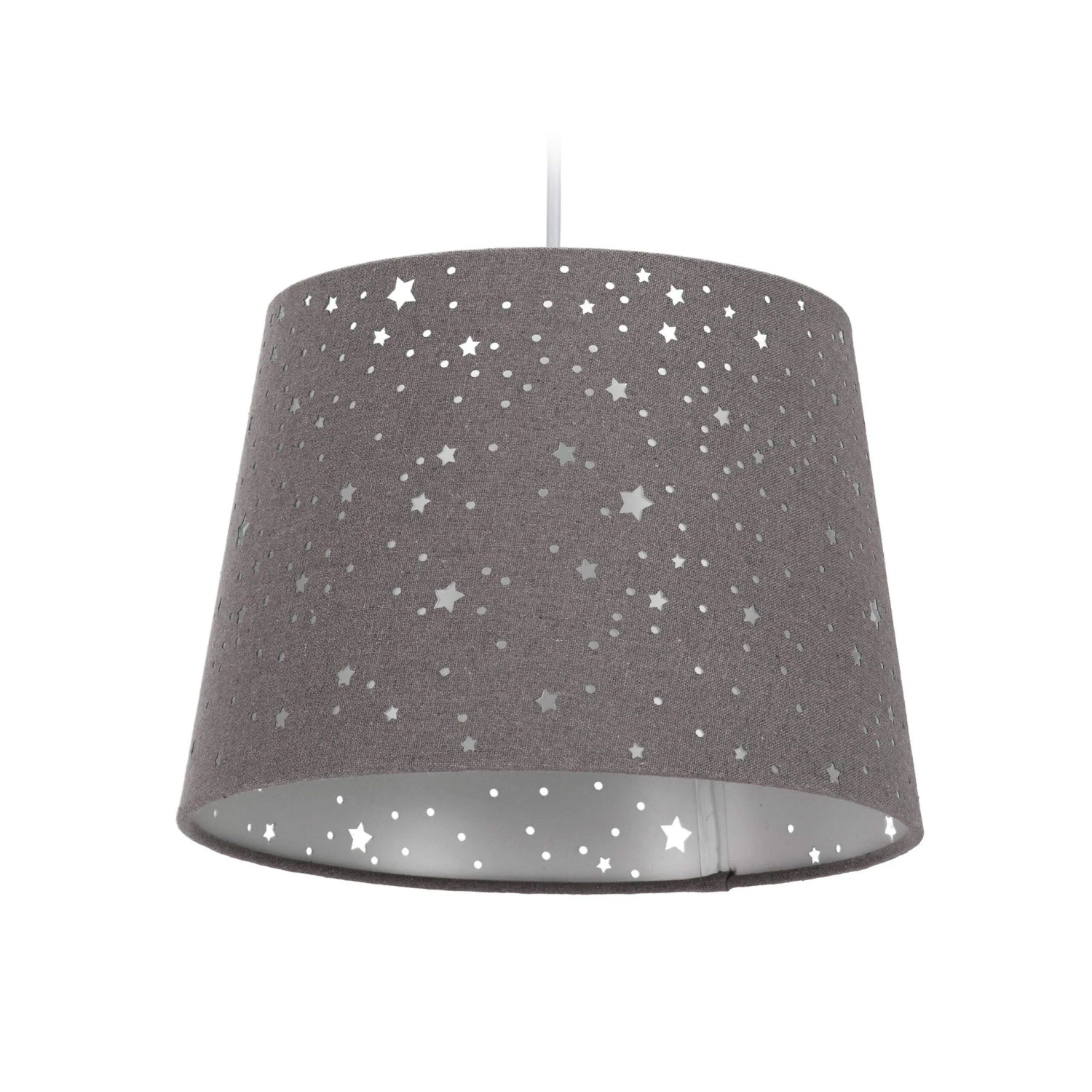 Relaxdays Kinderzimmerlampe Stoff Grau Mit Sternen 122 cm x 27 cm 0,5 kg