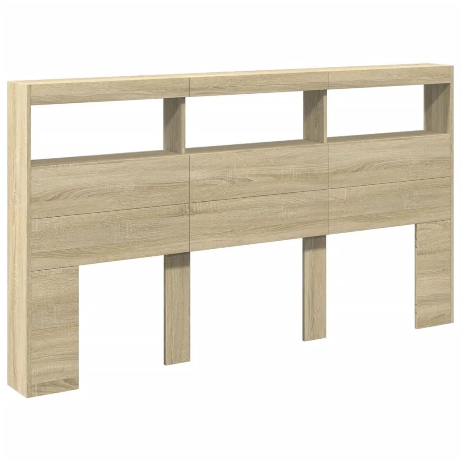 vidaXL LED-Kopfteil mit Ablagen Sonoma-Eiche 180x17x102 cm 839212