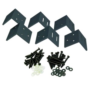 GartenLand L-Beschlag Classico 6er-Set, Aluminium Anthrazit, inkl. Schrauben für Zaunbau.