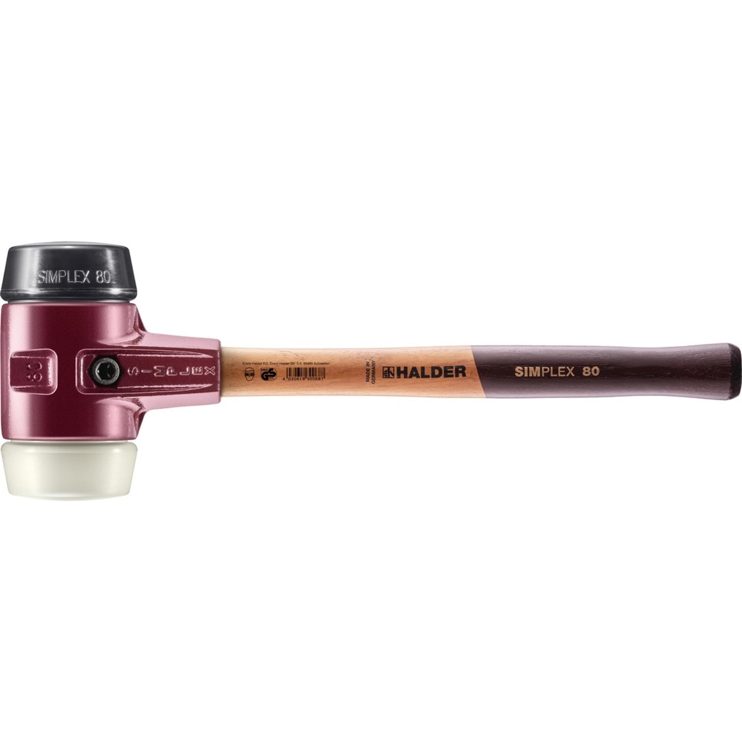 Halder Simplex Schonhammer Ø 80 mm Gummi   Nylon mit Tempergussgehäuse günstig online kaufen