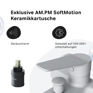 AM.PM Wannenarmatur FTA10033 Hit Aufputz Weiß mit SoftMotion Kartusche.