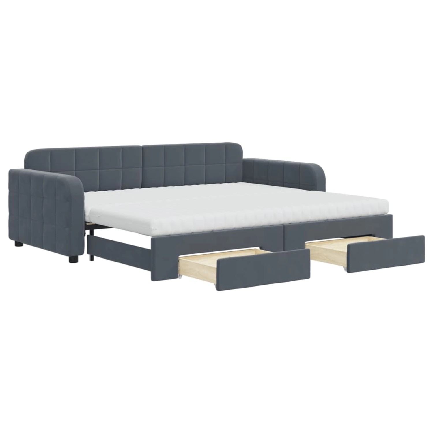 vidaXL Tagesbett Ausziehbar mit Schubladen Dunkelgrau 90x200 cm Samt 319700 günstig online kaufen