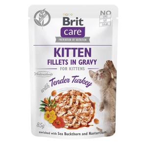 Brit Care Katzen-Nassfutter Adult Tender Turkey Kitten, 85g. Getreidefreies Futter mit Truthahn für Kätzchen.