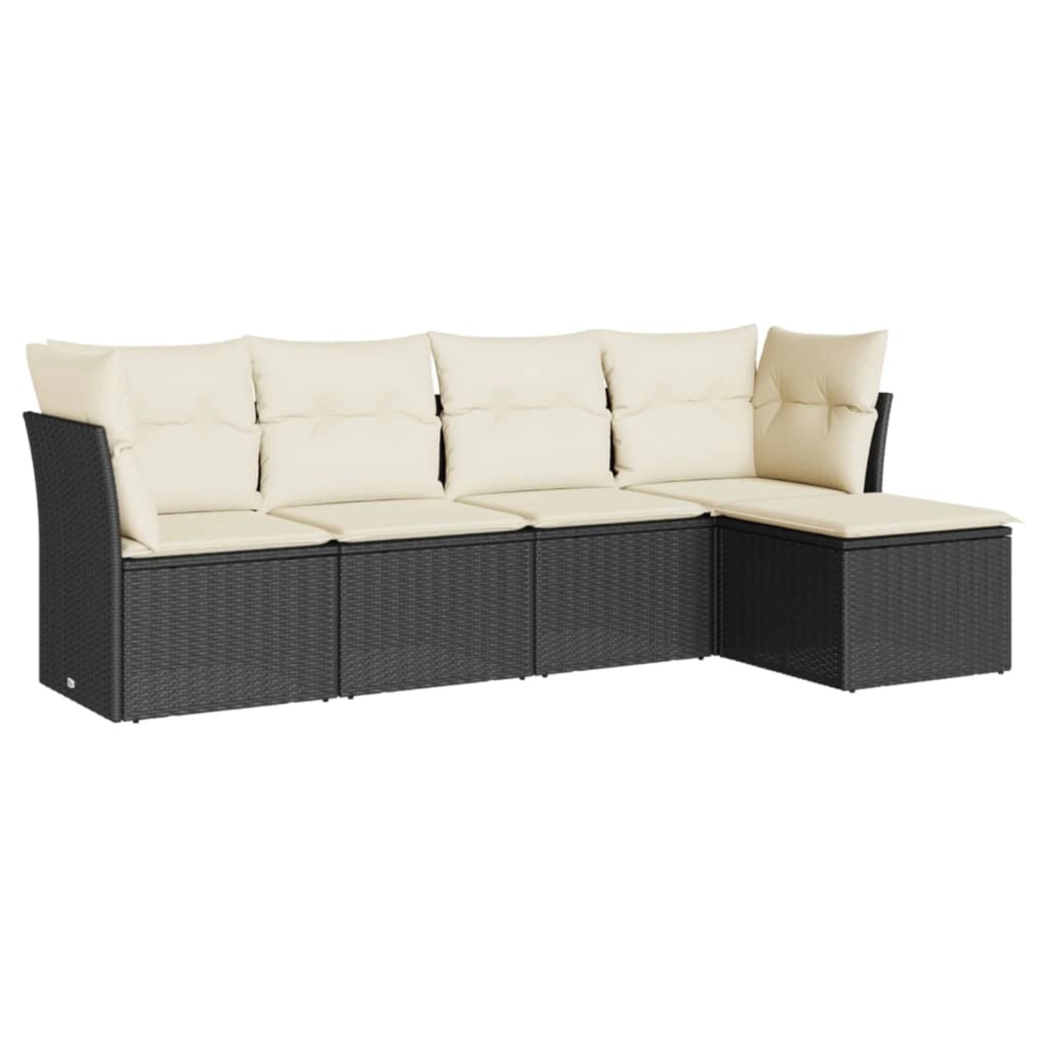 vidaXL 5-Tlg Garten-Sofagarnitur mit Kissen Schwarz Poly Rattan 3249395 günstig online kaufen