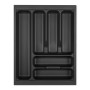 SOTECH Orga-Box VIII Besteckeinsatz 361 x 480 x 55 mm Lavagrau mit Perlstruktur Für 45er Schränke in Häcker Küchen