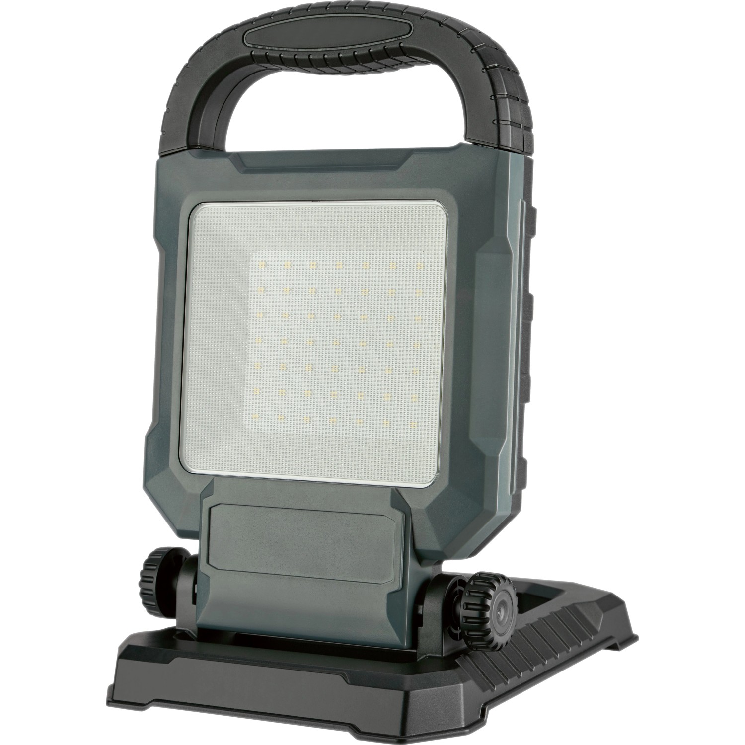 LED-Baustrahler 30W, 2700lm, mit Tragegriff und verstellbarem Leuchtenwinkel.