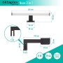 Oktaplex LED-Spiegelleuchte 40cm, schwarz, Neutralweiß (4000K), Maße und Details.
