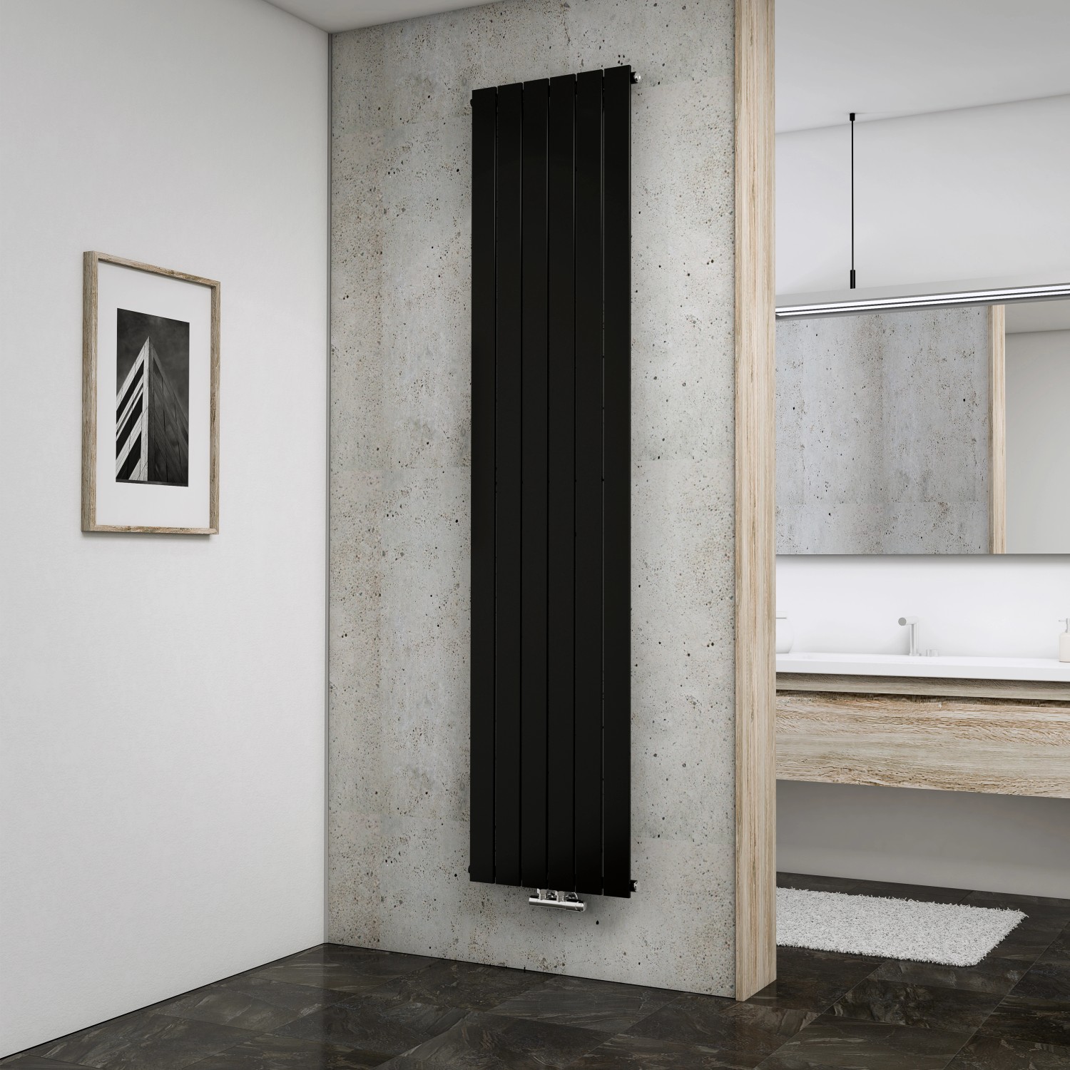 Schulte Design-Heizkörper Aachen mit Mittenanschluss 1.127 W Anthrazit