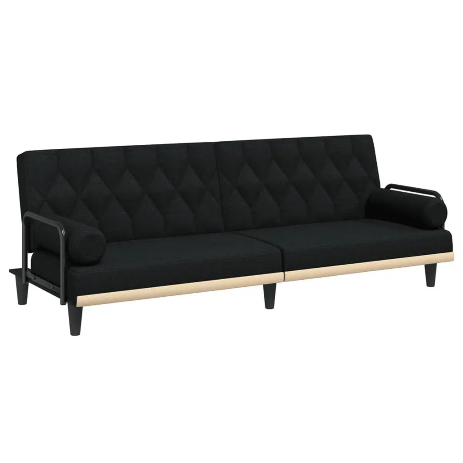 vidaXL Schlafsofa mit Armlehnen Schwarz Stoff 351939