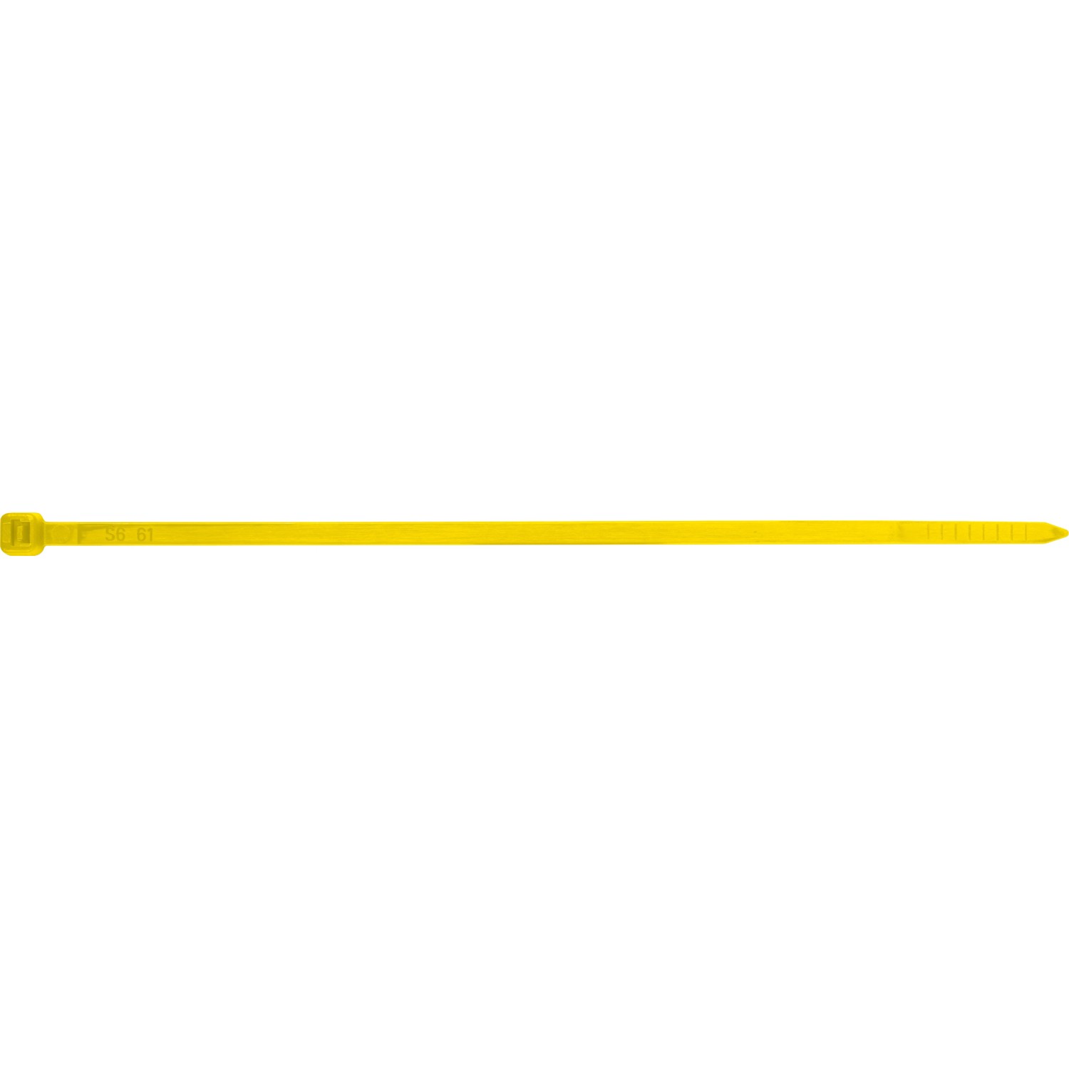 Gelber Kabelbinder, 150 mm lang, aus dem 75-teiligen Kabelbinder-Set.