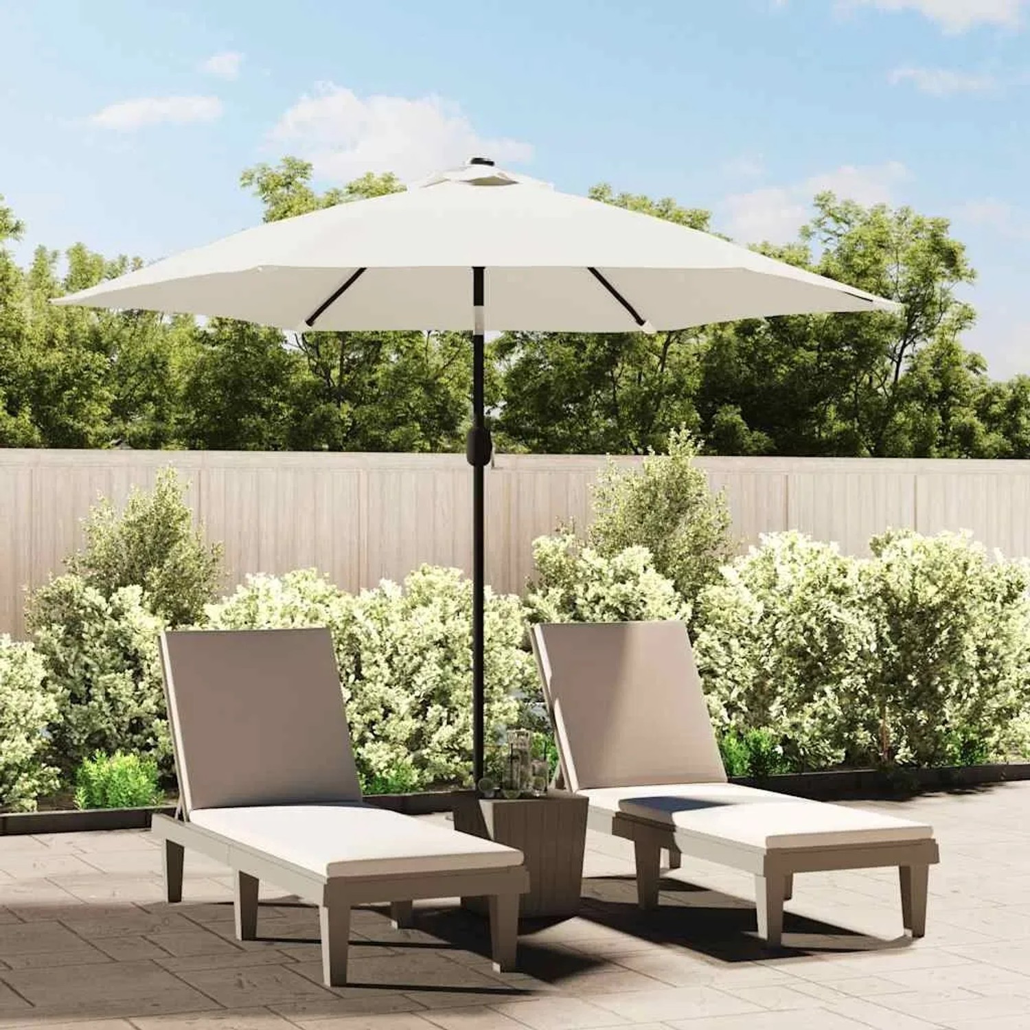 vidaXL Ersatzbezug für Sonnenschirm Sandweiß 300 cm 313795_2