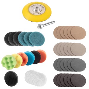 STAHLWERK Scheinwerfer Reparatur Set, 41-teilig mit Polierpads, Schleifscheiben und Schleifteller.