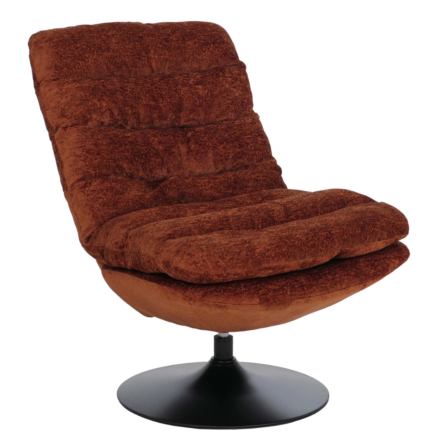 MCW Loungesessel Q29 Drehbar Stoff Chenille 470g/m² Öko-Tex Stahl Terrakotta