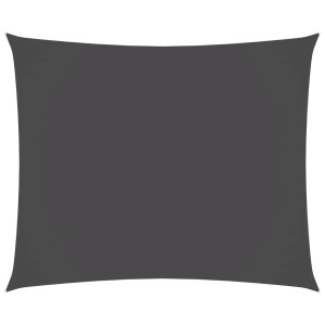 Anthrazitfarbenes, rechteckiges Sonnensegel 2x3 m. Wasserfestes Oxford-Gewebe für Sonnenschutz.