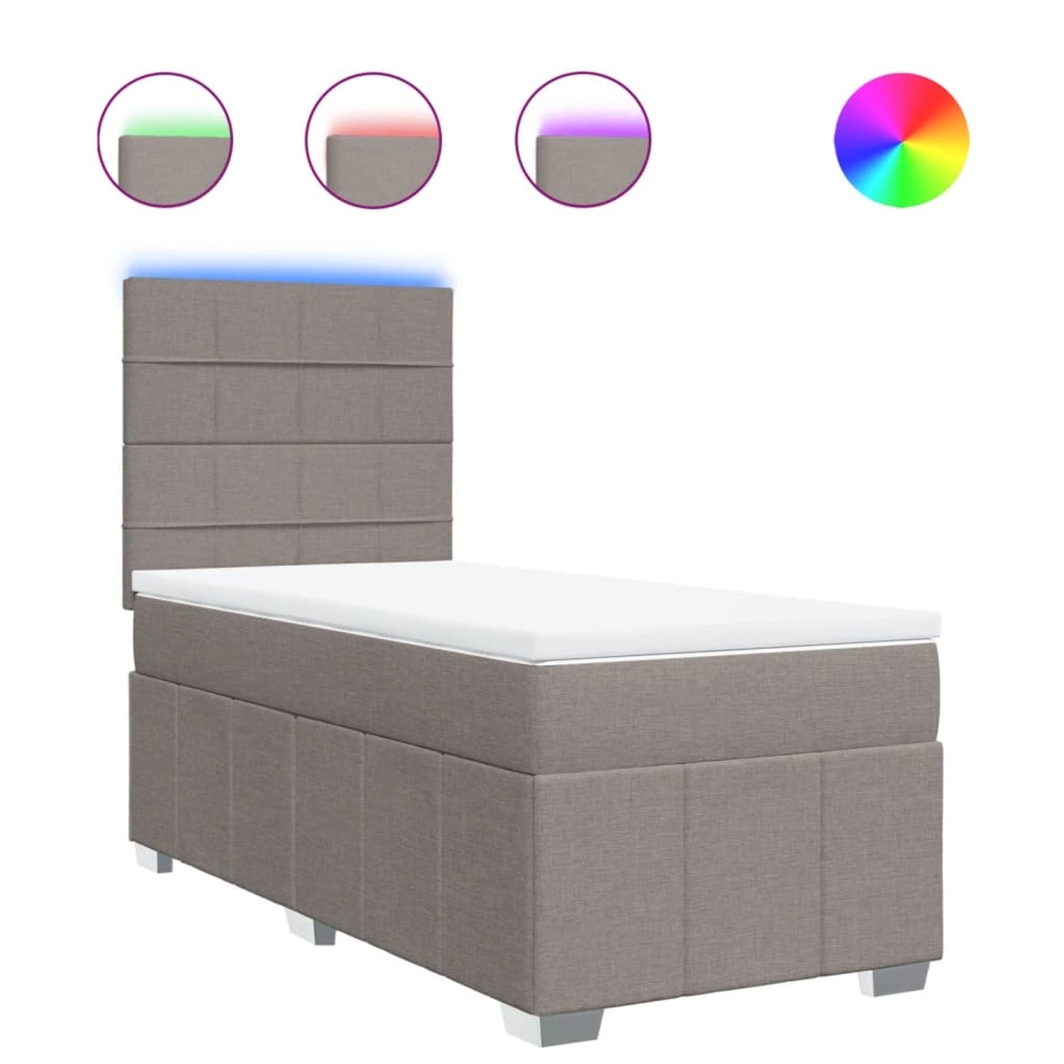 vidaXL Boxspringbett mit Matratze Taupe 90x190 cm Stoff 3293827 günstig online kaufen