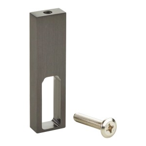 SOTECH Schrankstangenlager NANO Mittelträger Unterbau Aluminium Massiv 75 x 20 x 10 mm für Designer Schrankrohr Titanoptik