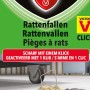 Protect Home Rattenfallen Click, 2er-Pack. Kunststofffalle mit Köder und Ratte.