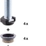 Wagner Verstellfuß Justus Slim QuickClick 4er Set mit Gleiteinsätzen, 3,2 cm hoch.