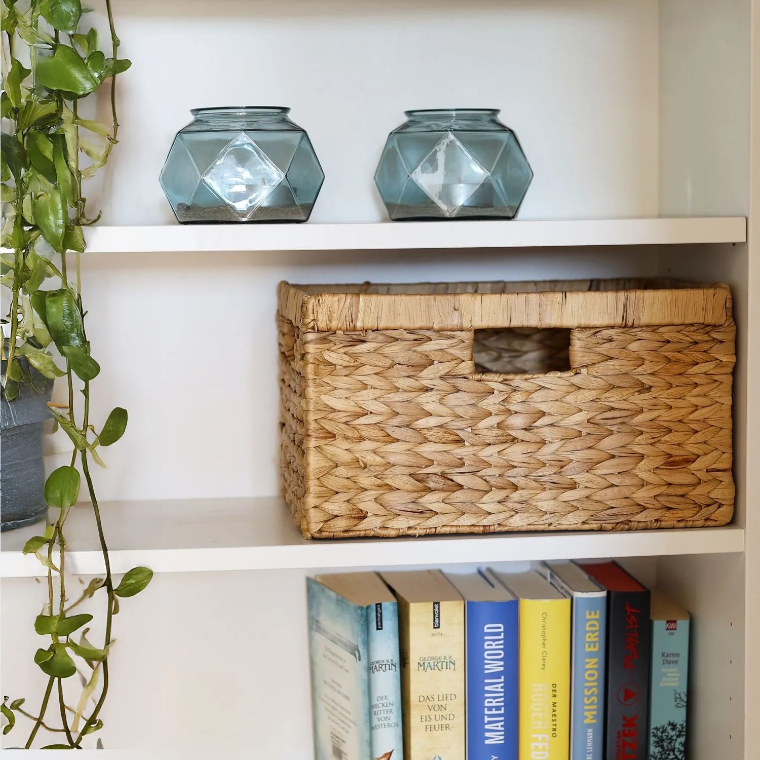 HMF 37249-S4 Aufbewahrungskorb Korb Wasserhyazinthe 4er Set Billy 35 x 25 x 20 cm_6