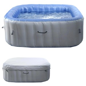 MCW Whirlpool N97 Ersatz-Pool 6 Personen Aufblasbar Eckig 198cm Grau-Blau