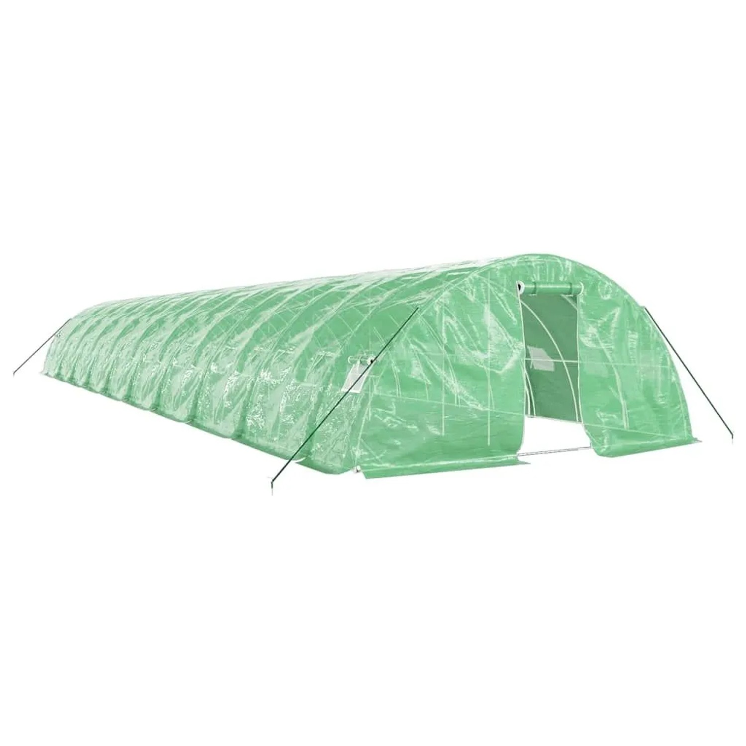 vidaXL Gewächshaus mit Stahlrahmen Grün 100 m² 20x5x2,3 m 3188091