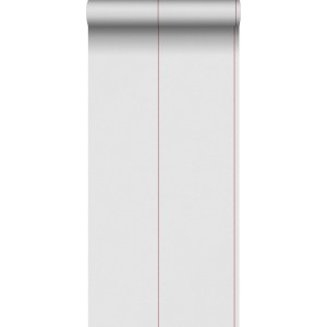 Sanders & Sanders Tapete mit roten Streifen auf Grau, 53cm breit.