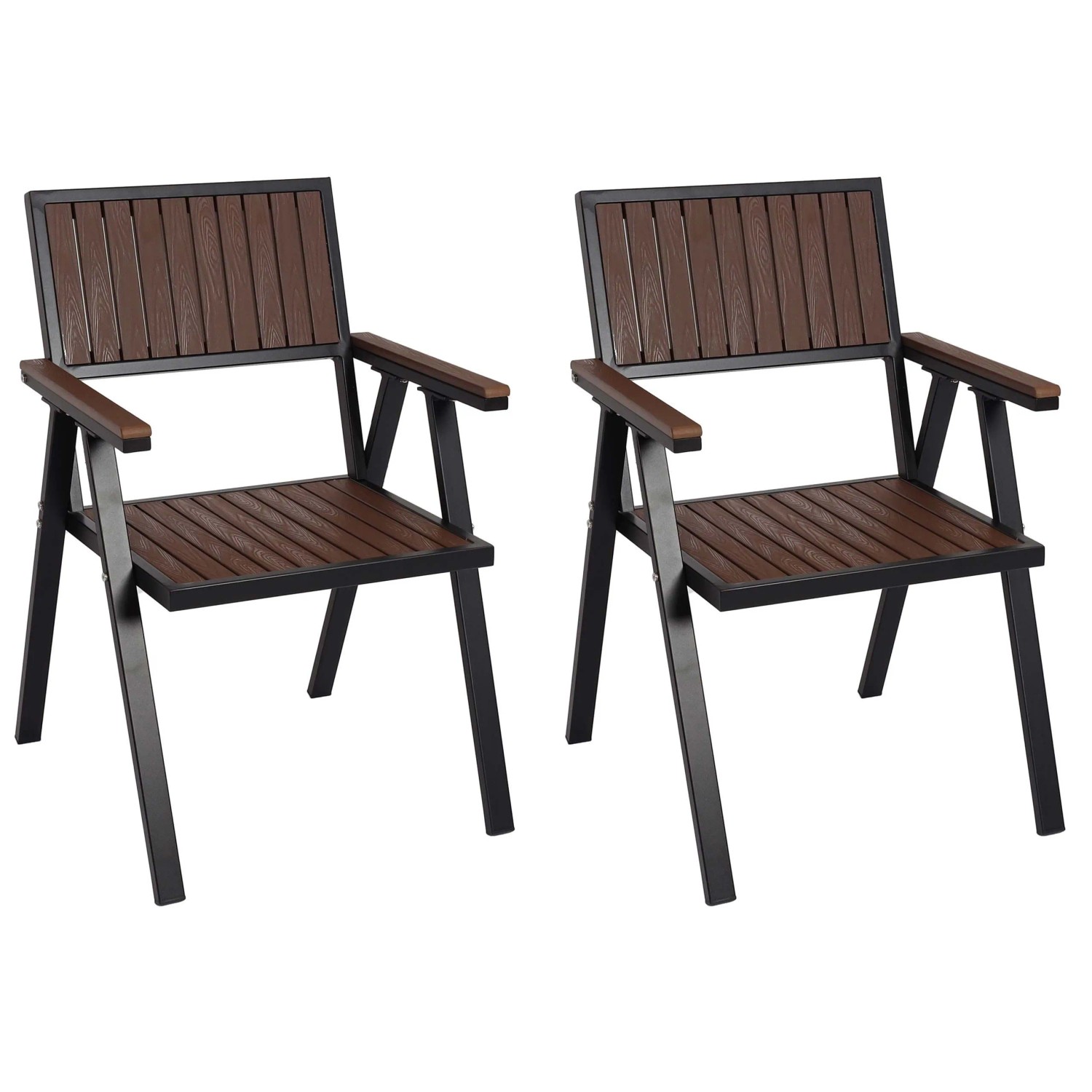 Proregal 2er-Set Gartenstuhl HxBxT 87x57x53 cm Sitzhöhe 43cm Outdoor-Beschi günstig online kaufen