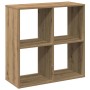 Modernes Raumteiler-Bücherregal Artisan-Eiche mit 4 Fächern aus Holzwerkstoff.