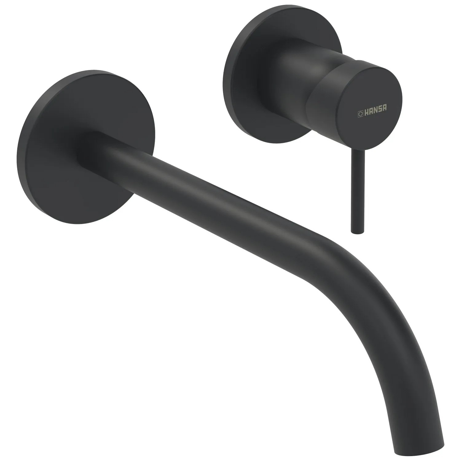 Hansa Waschtisch-Wandarmatur HANSAPUBLIC, 22,5 cm Ausladung, in Schwarz-Matt.