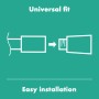 Illustration: Einfache Installation der Hansgrohe Duschbrause mit Universal Fit.