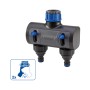 LUX 2-Wege-Verteiler für Gartenschläuche, 26,4 mm auf 33,3 mm, aus robustem Kunststoff.