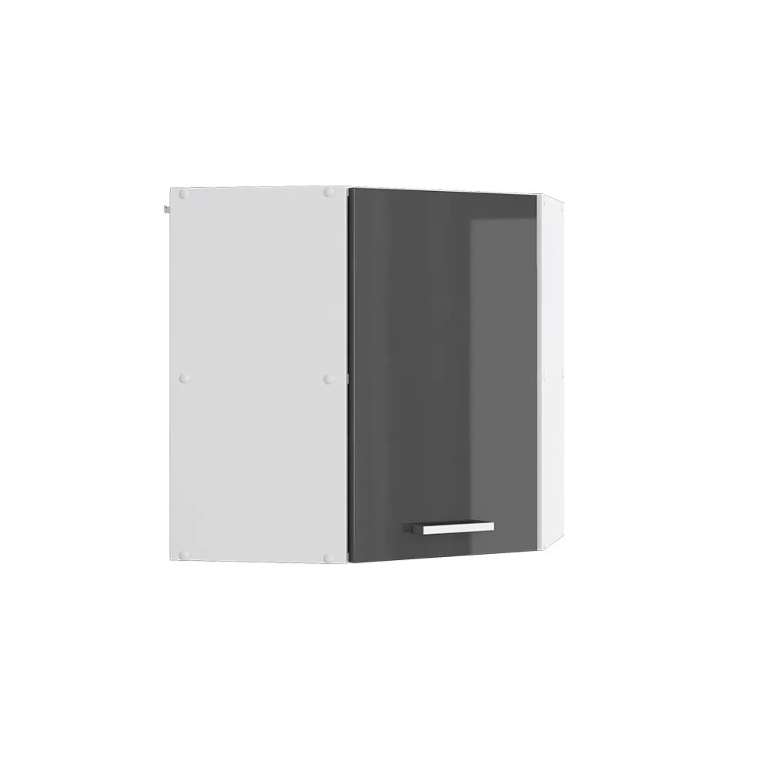 Vicco Eckhängeschrank R-Line Küchen-Eckschrank Anthrazit Hochglanz Weiß 57 cm