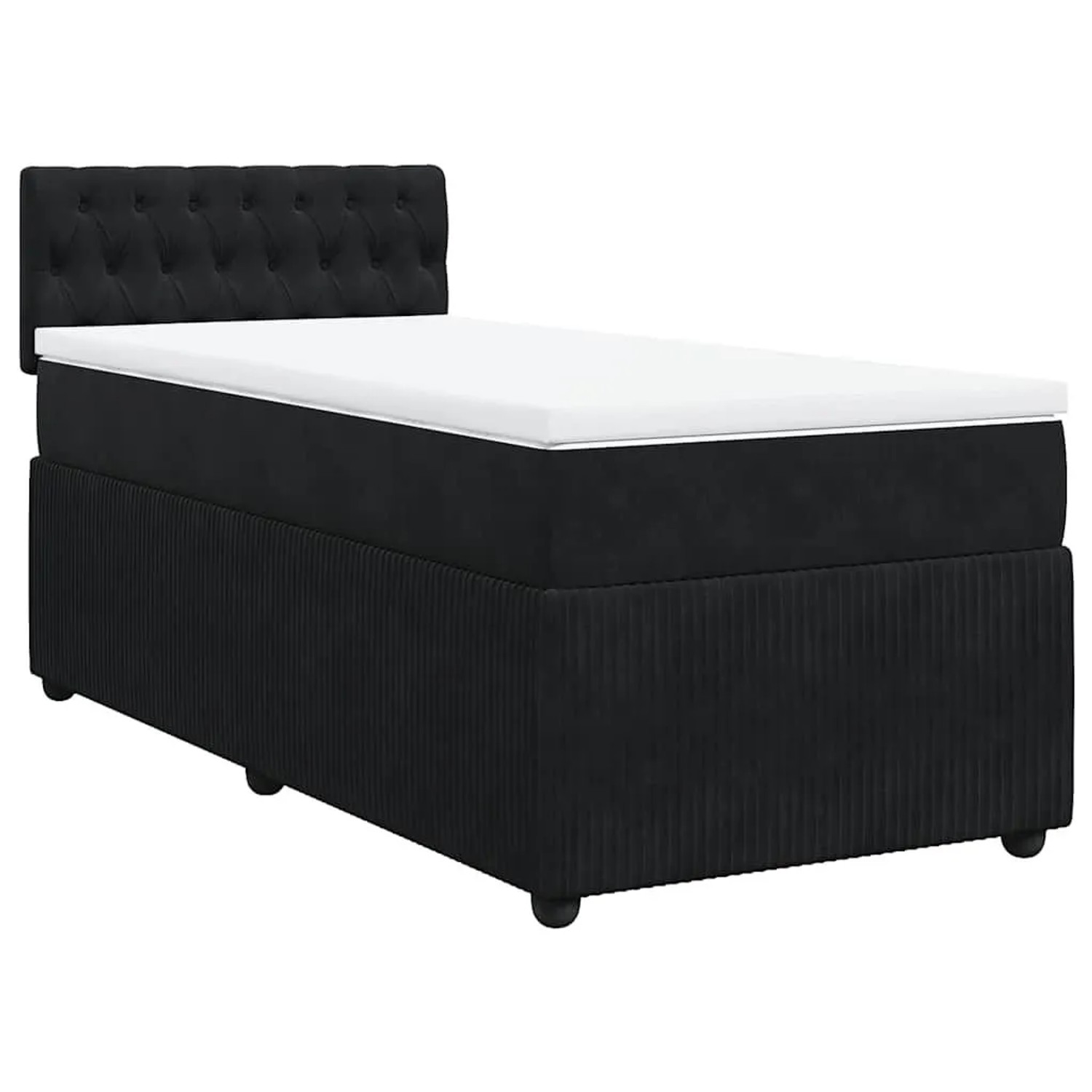 vidaXL Boxspringbett mit Matratze Schwarz 100x200 cm Samt 3289970 günstig online kaufen