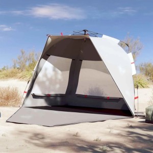 vidaXL Strandzelt 3 Personen Grau Quick Release Wasserdicht 4005313