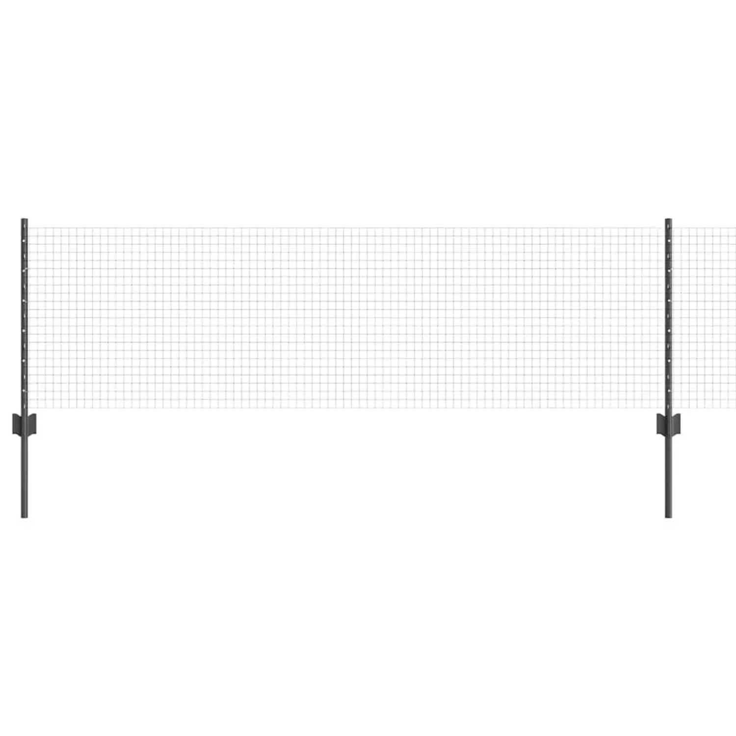 vidaXL Zaun mit Pfosten Grau 0,6 x 100 m Stahl und PVC 3336657