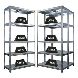 PROREGAL Mega Deal 3x Schwerlastregal Ragnar HxBxT 180x90x40cm 5 Stahlplatten-Ebenen Fachlast 125 kg Verzinkt