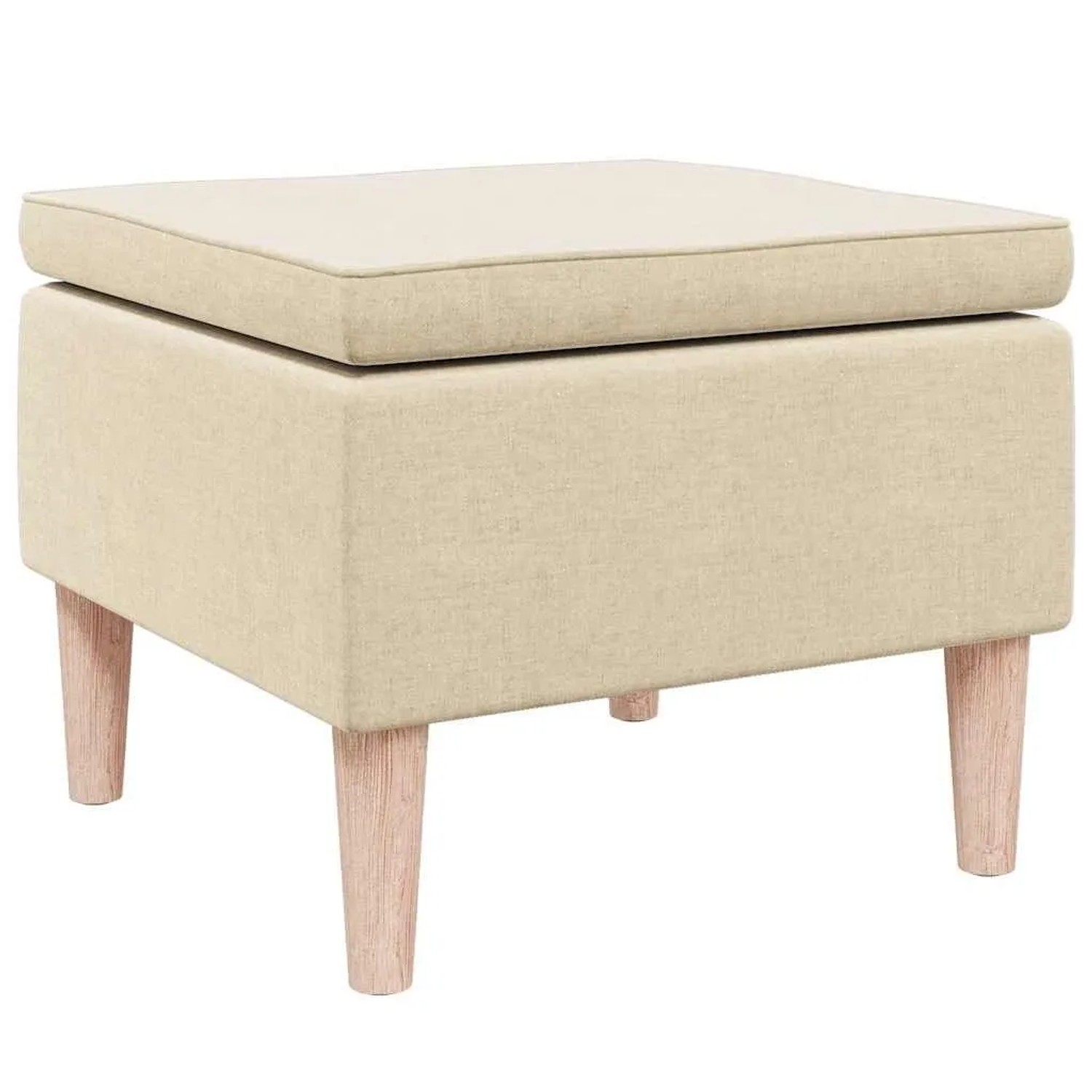 vidaXL Hocker mit Holzbeinen Creme Stoff 329455