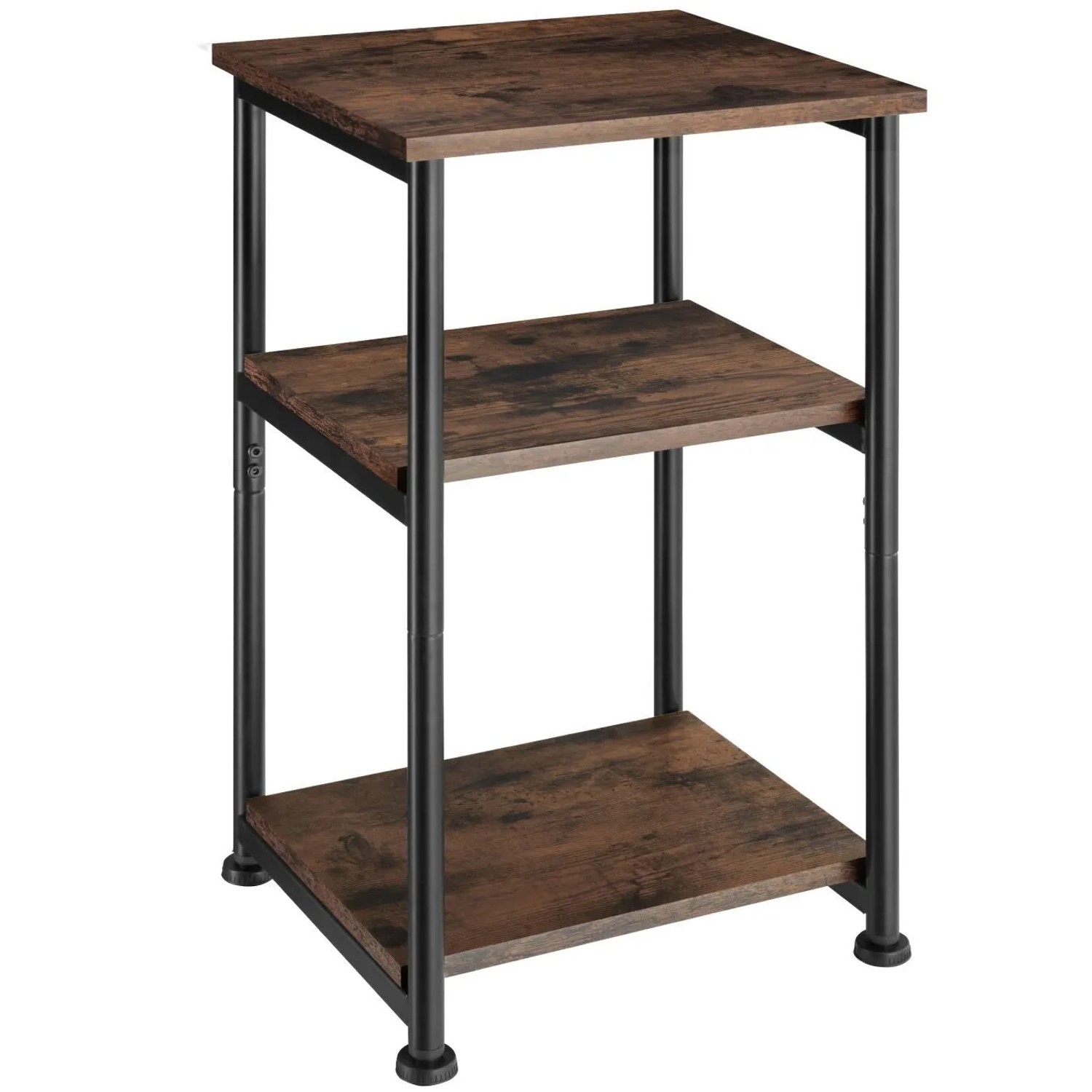 Tectake Beistelltisch Memphis Industrial Style Holz und Stahl  30 x 34 x 59 cm Industrial Holz Dunkel  Rustikal