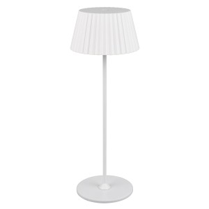 Weiße Reality LED-Tischleuchte Suarez, dimmbar, Ø 13,5 cm. Dekorative Akku-Lampe für Innen & Außen.