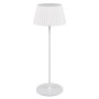 Weiße Reality LED-Tischleuchte Suarez, dimmbar, Ø 13,5 cm. Dekorative Akku-Lampe für Innen & Außen.