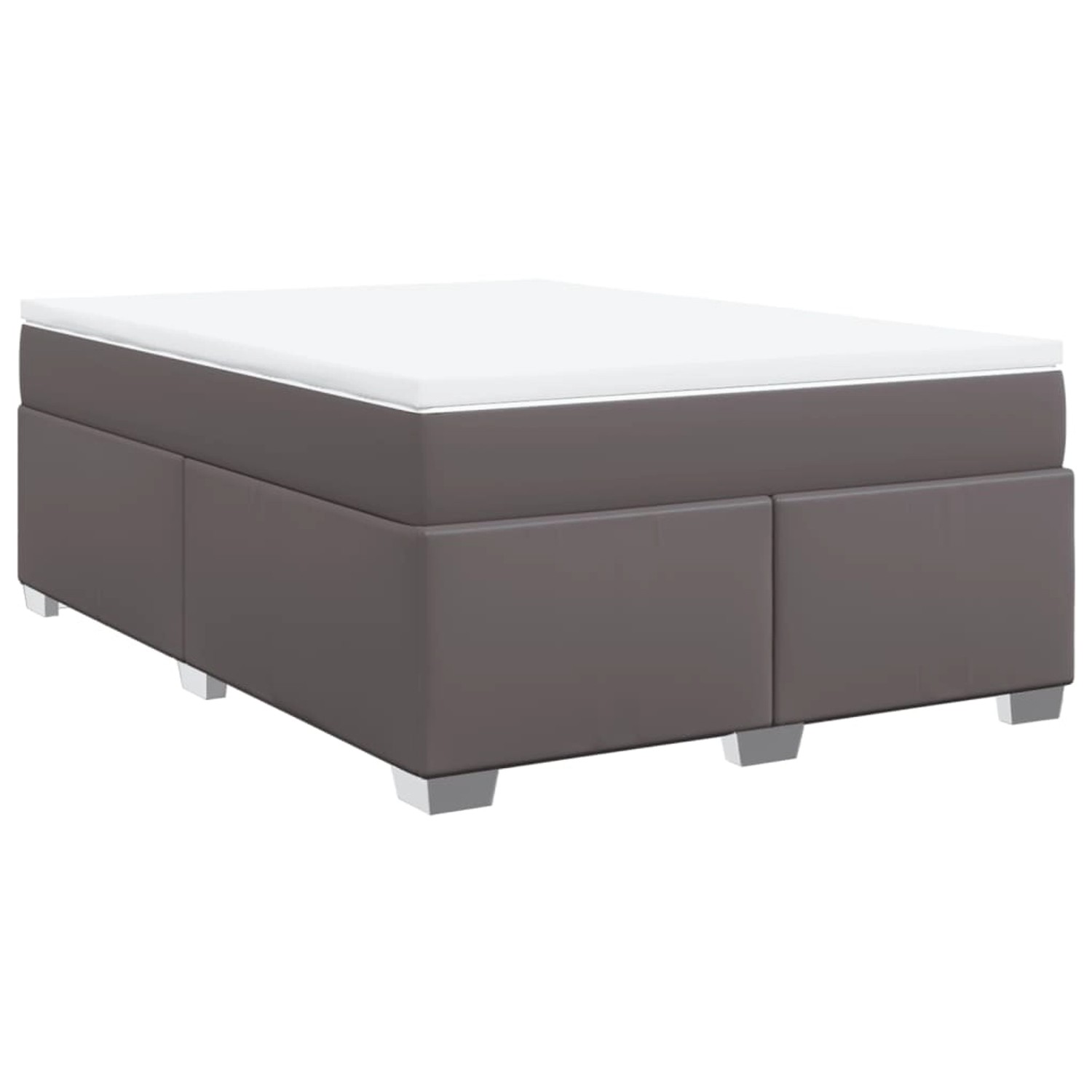 vidaXL Boxspringbett mit Matratze Grau 160x200 cm Kunstleder2107920 günstig online kaufen