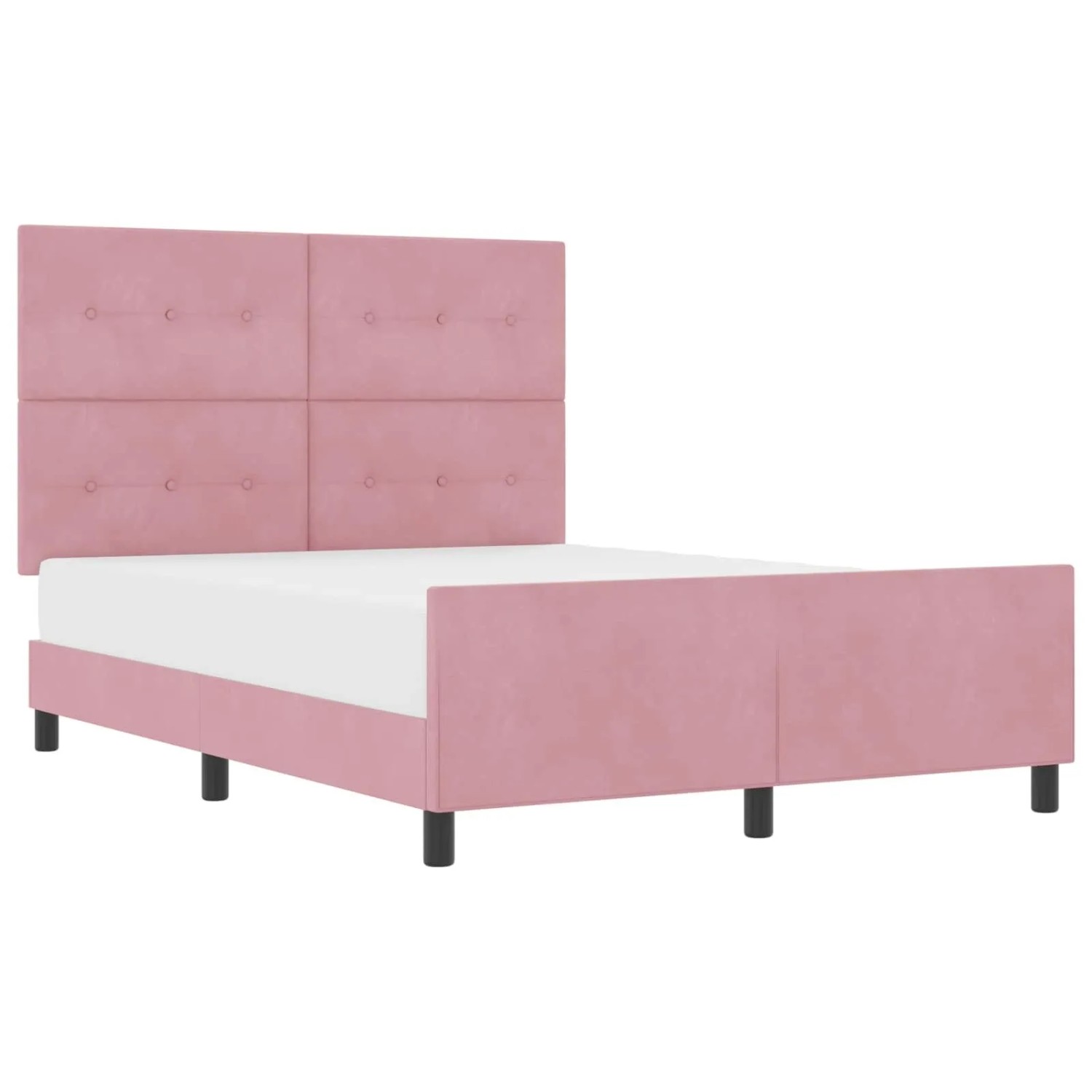 vidaXL Boxspringbett mit Kopfteil Rosa 140 x 200 cm Samt 3344950