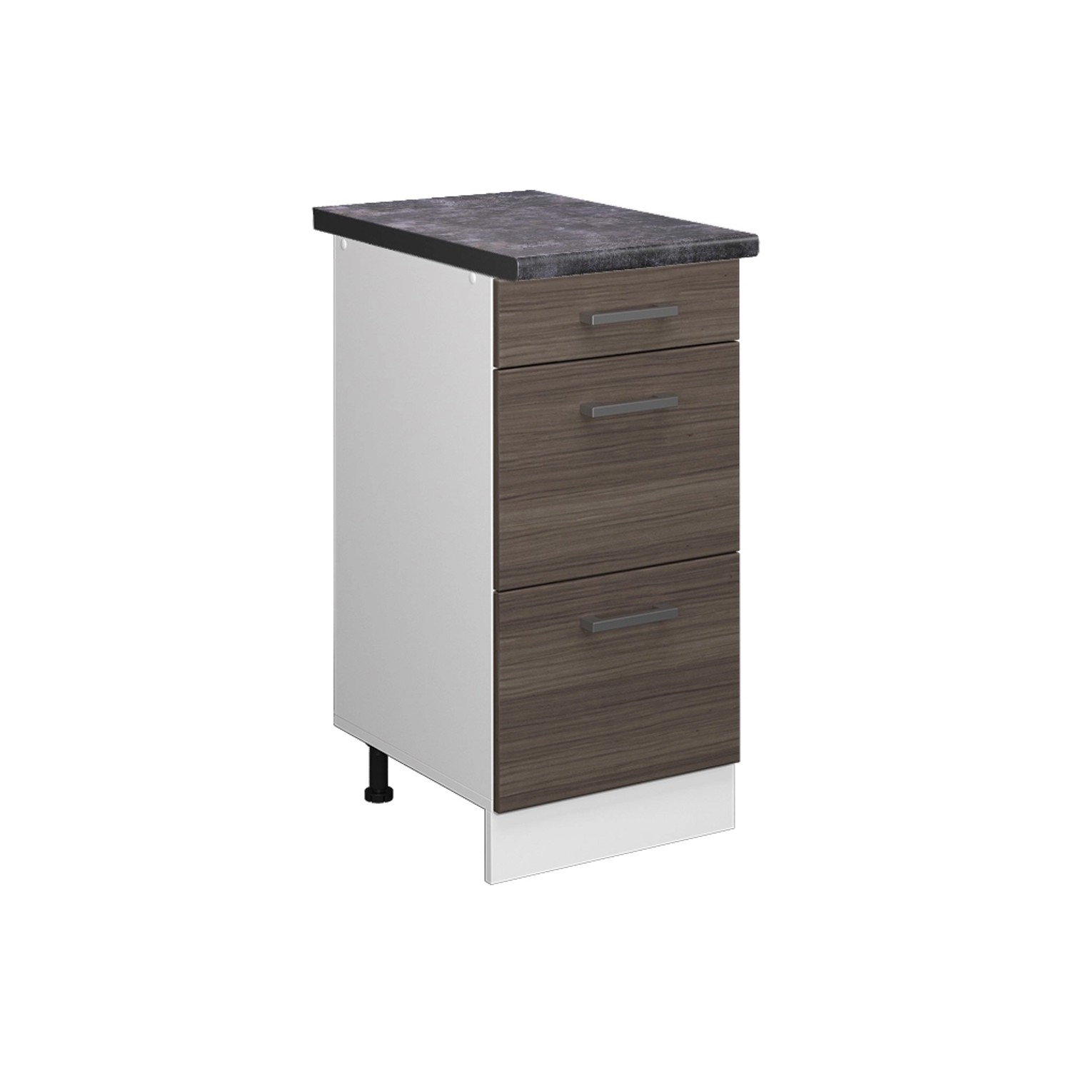 Vicco Küchenunterschrank R-Line Grau/Weiß 40 cm mit Schubladen AP Anthrazit
