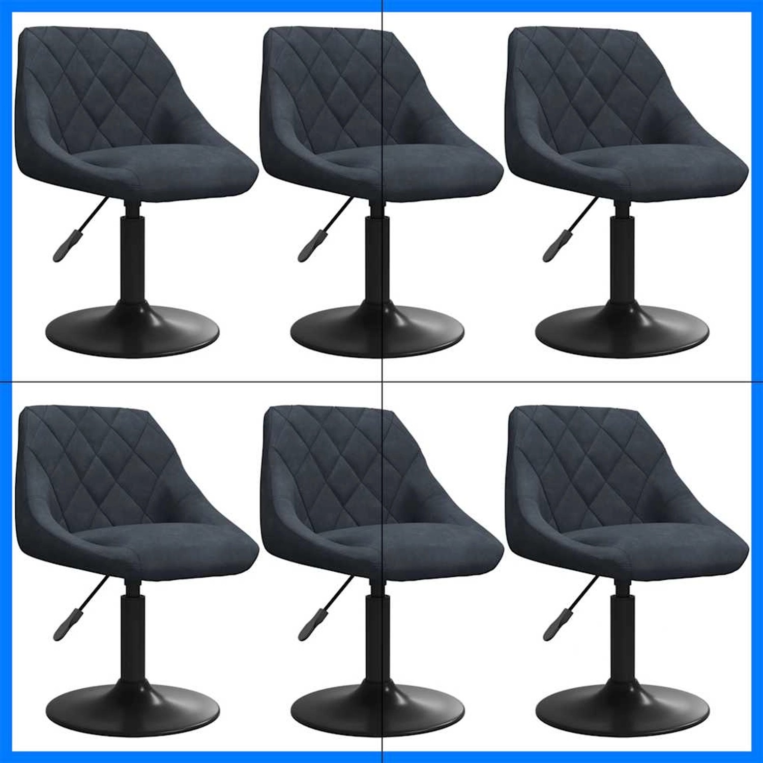 vidaXL Esszimmerstühle 6 Stk Drehbar Dunkelgrau Samt 3088803 günstig online kaufen